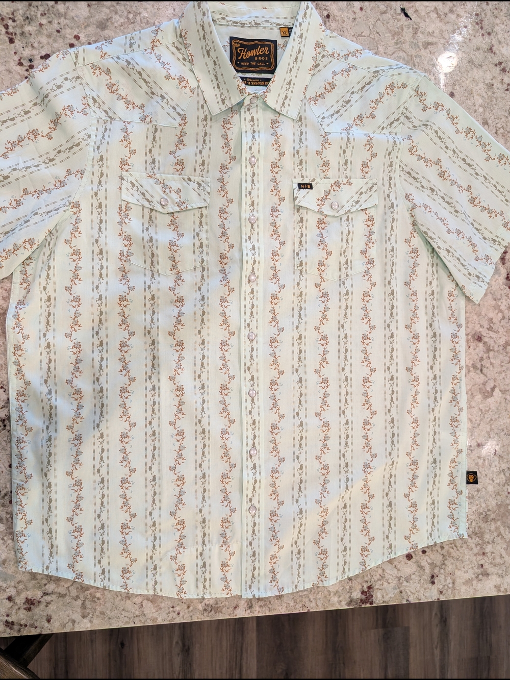 Howler Brothers H Bar B Snapshirt - Hibiscus Ribbons : Mint